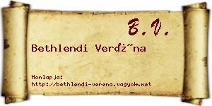 Bethlendi Veréna névjegykártya